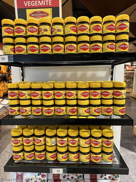 Jars of vegemite for sale at one of the Duty Free stores in Sydney Airport