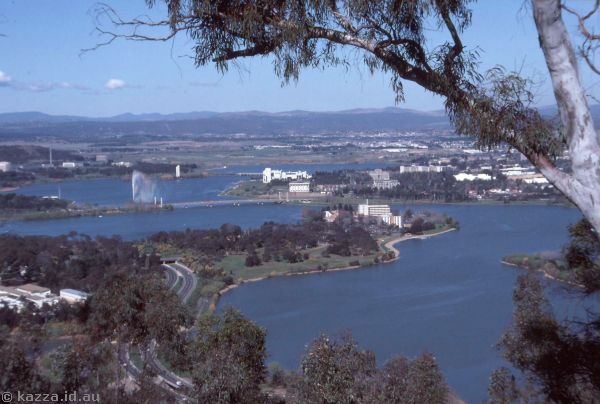 1986 - View of Canberra from lookout on Black Mountain Drive