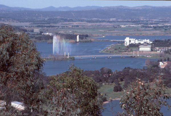 1986 - View of Canberra from lookout on Black Mountain Drive