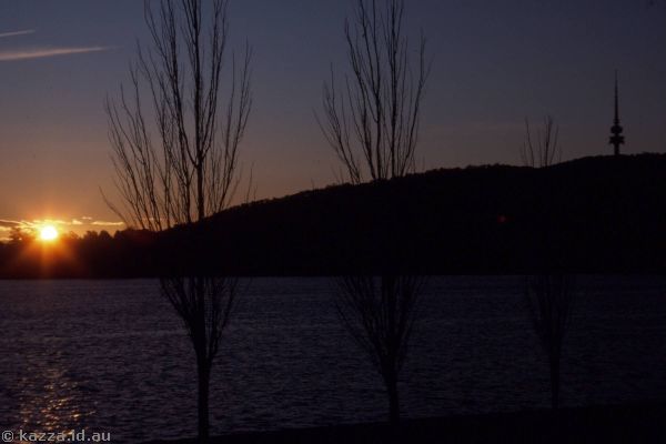 1986 - Sunset over West Basin, Lake Burley Griffin