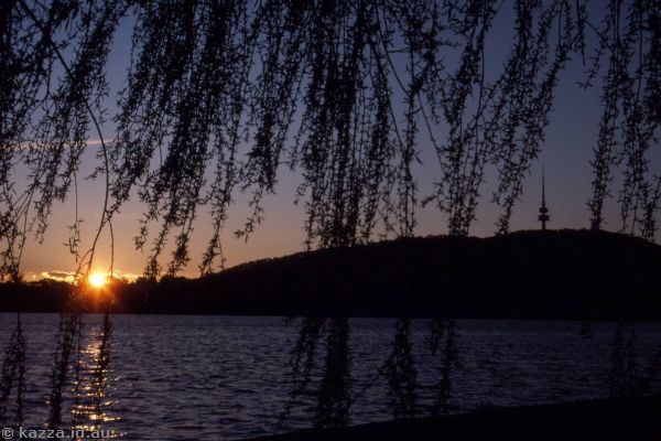 1986 - Sunset over West Basin, Lake Burley Griffin