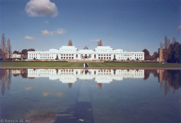 1986 - Me, Dad and David in front of Parliament House over the Reflection Pool