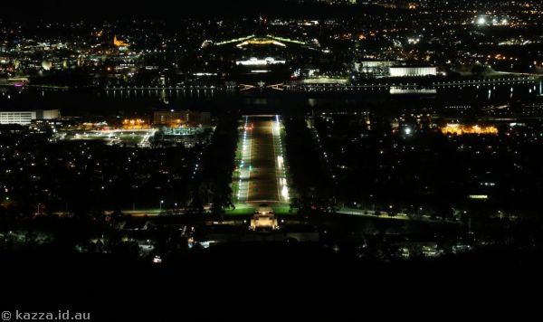 2016 - Anzac Parade and Parliament House from Mount Ainslie