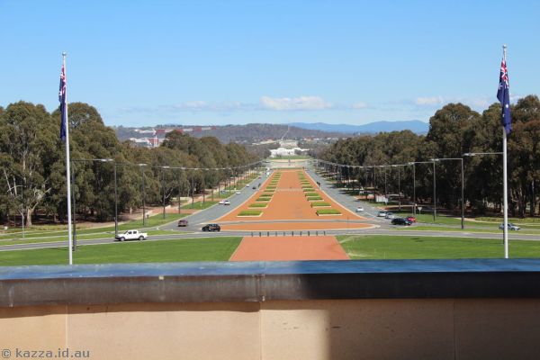 2016 - View down Anzac Parade from Australian War Memorial