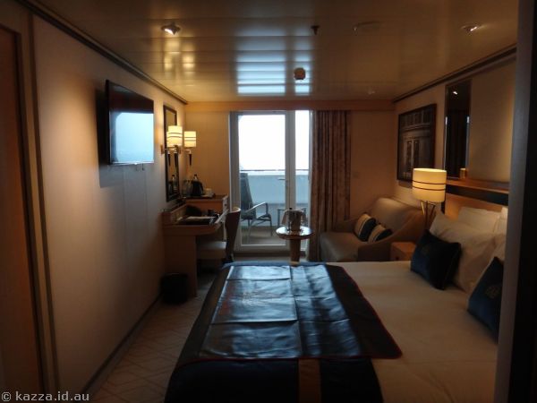 Our stateroom aboard the Queen Mary 2