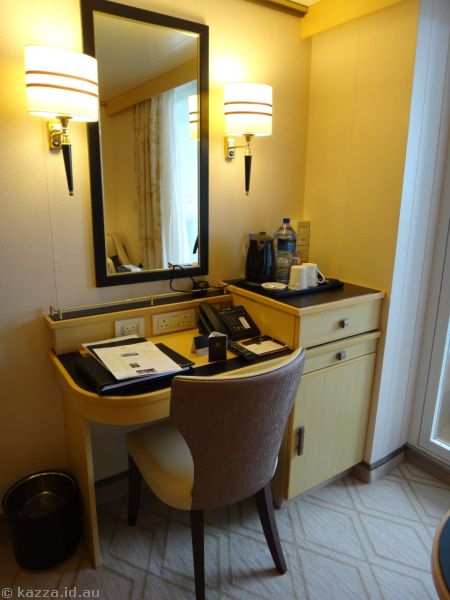 Desk area of our stateroom