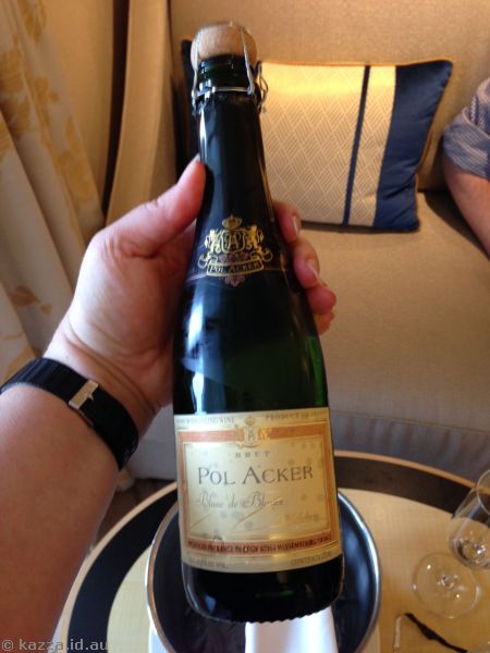 Welcome bottle of champagne in our stateroom