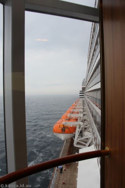 Looking aft at around deck 9 from the starboard side scenic lift