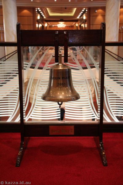 Commemorative Queen Mary 2 bell above the Grand Lobby