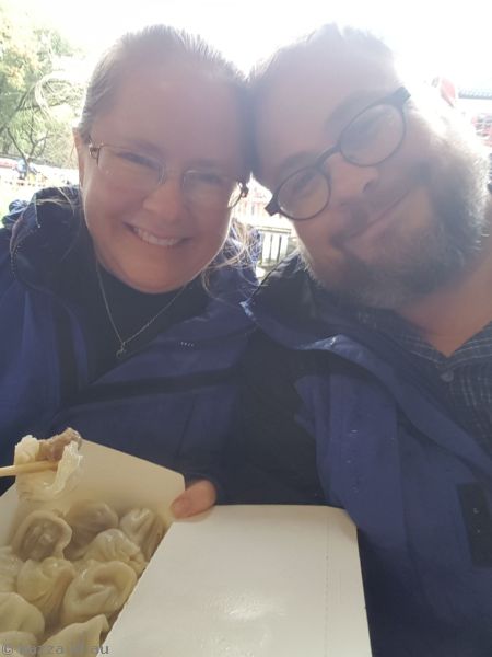 Me and Stu having dumplings for lunch at Yu Garden