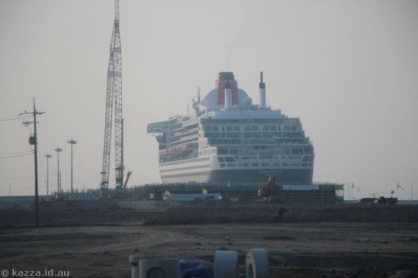 Queen Mary 2 docked at Incheon Port International Passenger Terminal