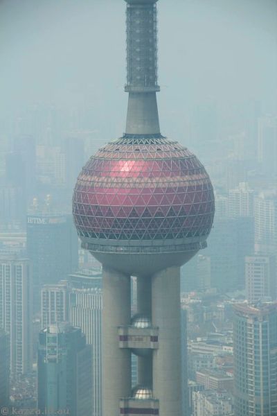 Oriental Pearl tower from Jin Mao Tower