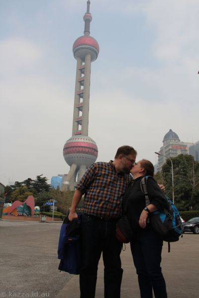 Stu and me and the Oriental Pearl Tower