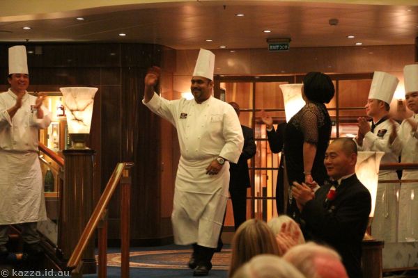 Parade of Chefs in the Britannia Restaurant.  I think this guy was the head chef