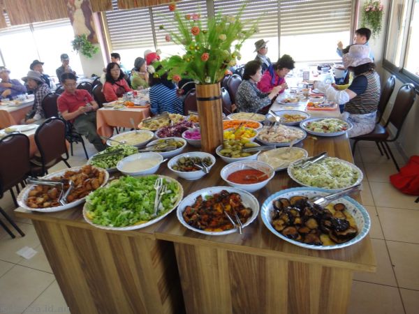 Salad buffet at the restaurant