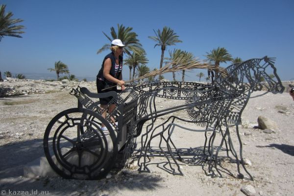 Debbie riding a chariot<br/>Photo by Mum