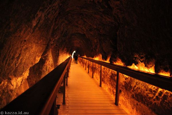 Inside the water tunnel