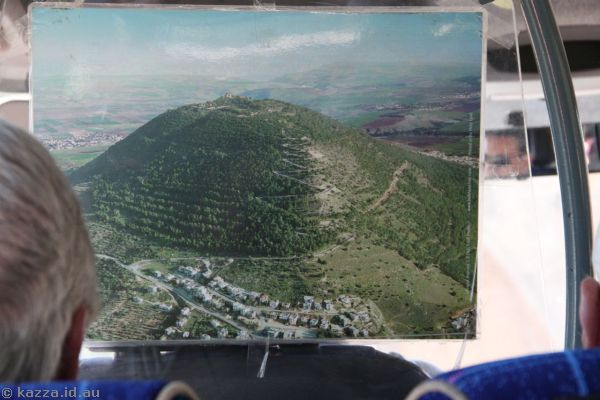 Photo of Mount Tabor in the minibus
