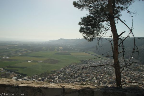 View of the Jezreel Valley from the road up Mount Tabor