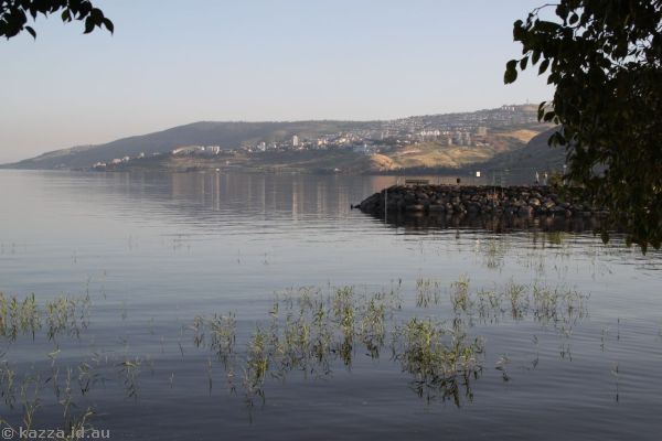 The Sea of Galilee looking south towards Tiberias