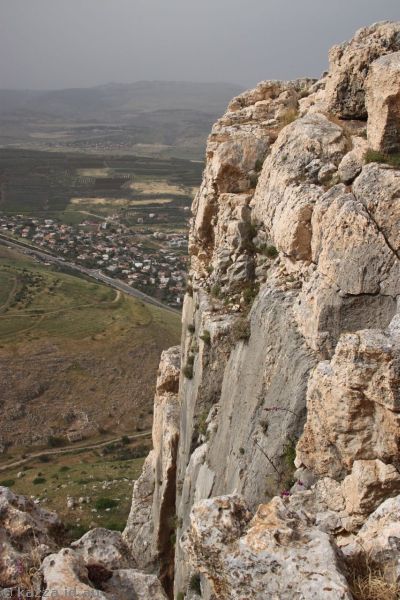 View of cliffs at Mount Arbel