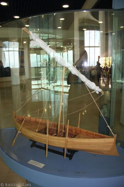 Model of what the Jesus Boat may have looked like