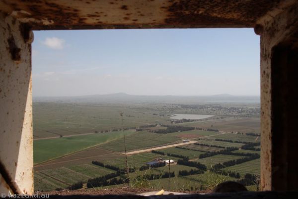 View from inside the bunker towards Syria