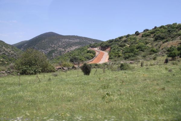 Defense line road in northern Israel