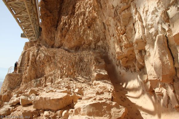 Water collection channel carved into the hillside