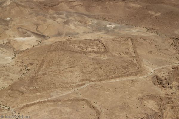 View towards the Roman seige camp west of Masada