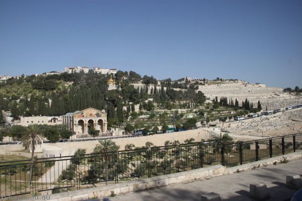 View east to the Mount of Olives