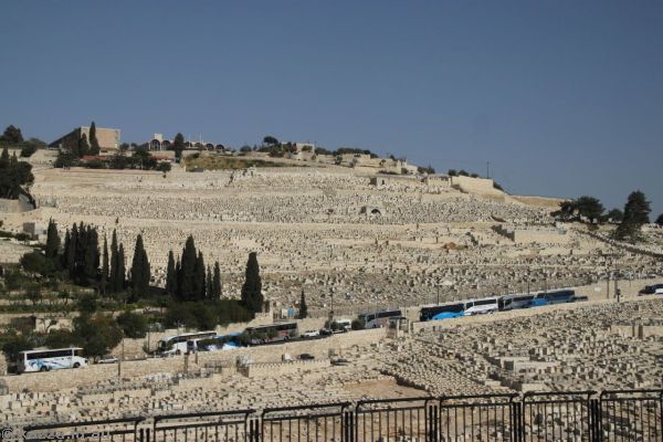 View east to the cemetery on the Mount of Olives