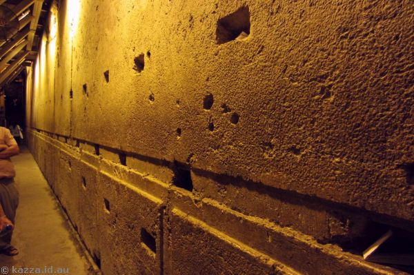 Herodian ashlar stones forming the base of the Temple Mount wall<br/>Photo by Mum