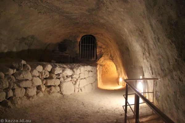 Inside the tunnels at Herodium