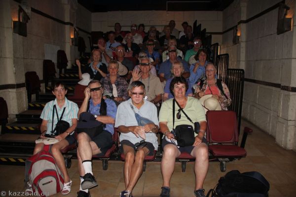 Tour group in the 3D film theatre