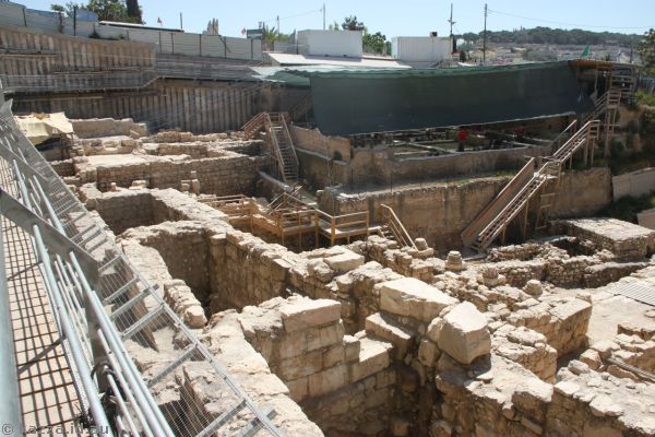 Archaelogical site just under the south wall of the Old City