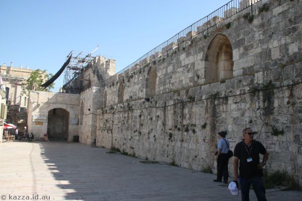 Eastern walls of Jerusalem at El-Ghazali Square