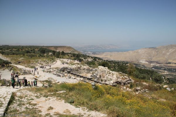 View northwest across Gadara towards the Sea of Galilee