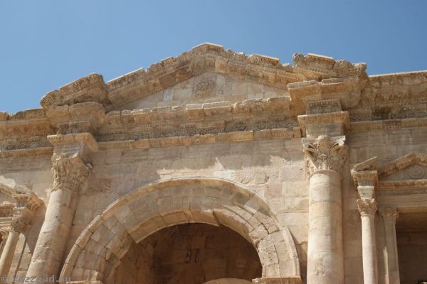 Stonework on the top of the gate at the southern end of the Hippodrome