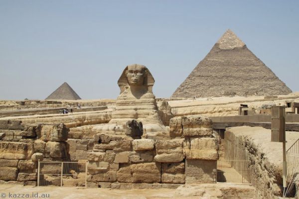 Pyramid of Menkaure, the Great Sphinx of Giza, and Pyramid of Khafre