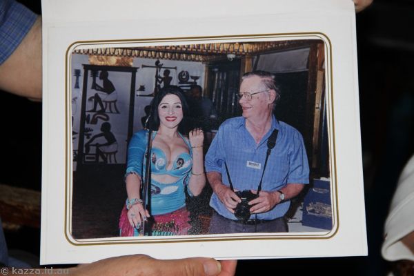 Dad's photo of him with the belly dancer