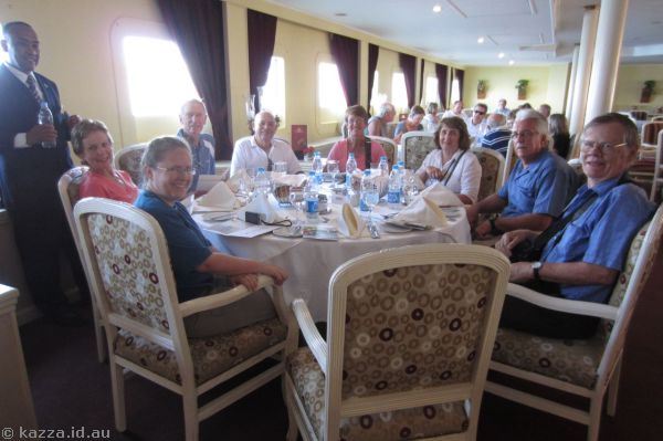 Our group at lunch on the MS Prince Abbas<br/>Photo by Mum