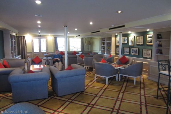Me in a lounge area on the MS Prince Abbas<br/>Photo by Mum