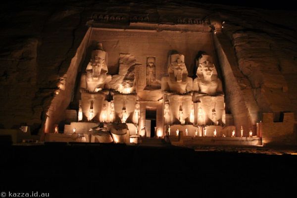 The Great Temple of Ramesses II illuminated