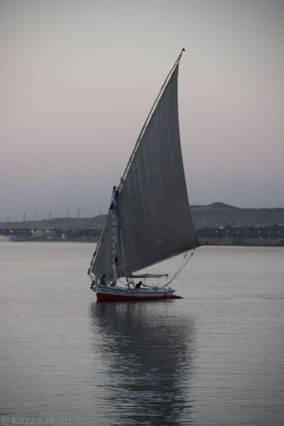 Felucca on the Nile at dusk
