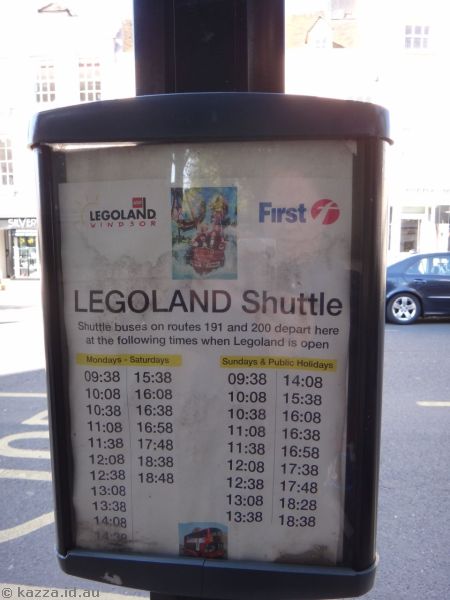 Finally, a sign for the Legoland Shuttle