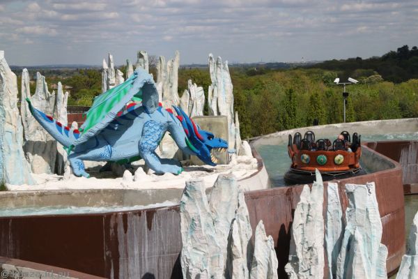 Lego dragon at the Viking's River Splash ride