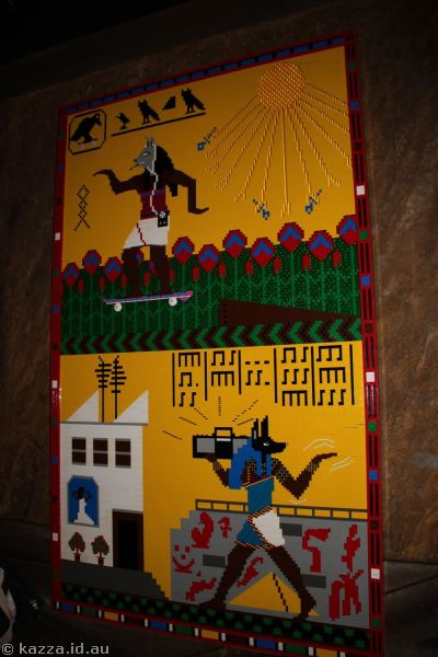 Lego Walk Like an Egyptian art mosaic in Laser Raiders