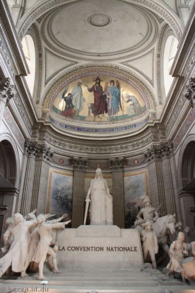 La Convention Nationale sculpture and Christ Showing the Angel of France the Destiny of Her People artwork in the Panthéon