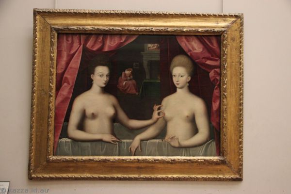 Gabrielle d'Estrées et une de ses soeurs (Gabrielle d'Estrées and one of her sisters) by an unknown artist